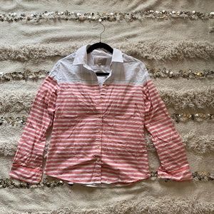 Banana Republic Oxford Shirt (Coral Stripe)